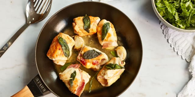 Chicken and ham involtini