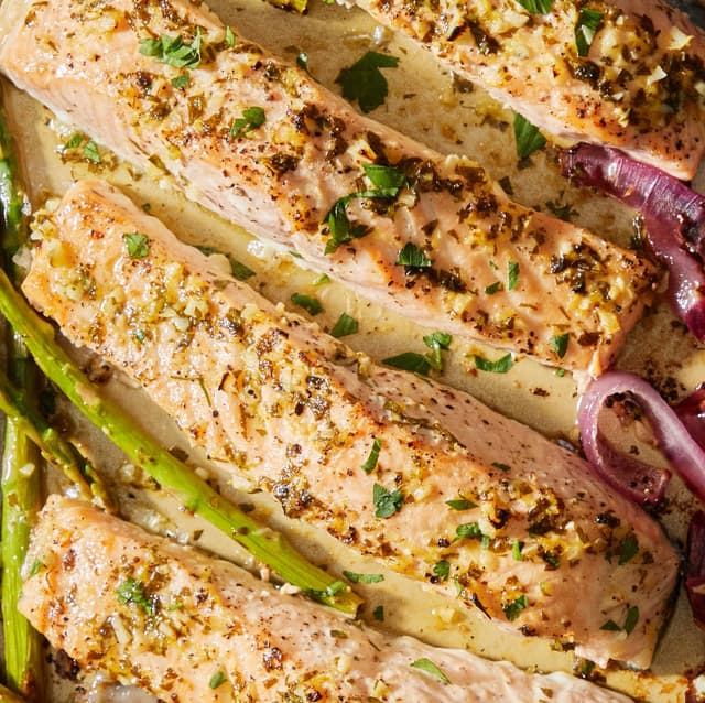 Sheet-Pan Garlic Butter Salmon & Asparagus